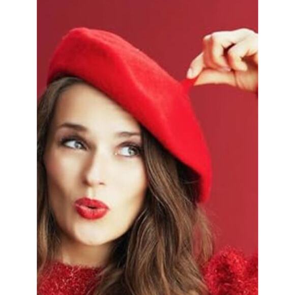 French Wool Beret Hats Solid Color Classic Beanie Winter Red Cap Painter Berets main image 12